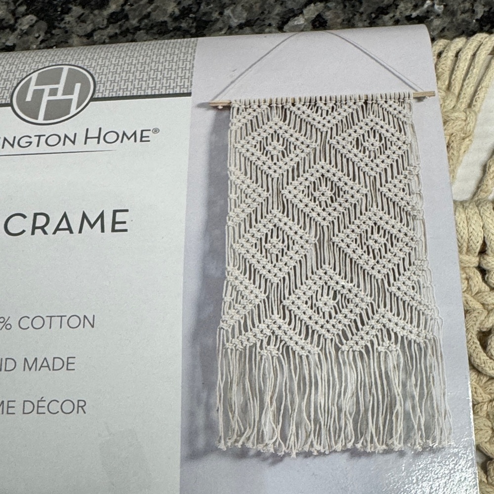 Huntington Home Cream Macrame Decor NWT - Picture 2 of 7